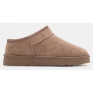  παντόφλες δίσολες με εσωτερική επένδυση γούνας - μπεζ-σκούρο