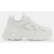  sneakers chunky με δίχτυ - λευκό