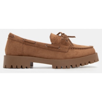 μοκασίνια με κορδόνια - κάμελ σε προσφορά