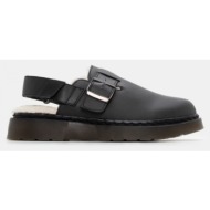  clogs σαμπό με εσωτερική επένδυση γούνας & λουράκι scratch - μαύρο