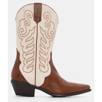 μποτάκια cowboy μυτερά με κέντημα  σε προσφορά