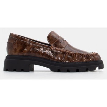 μοκασίνια με σούρες - καφέ σε προσφορά