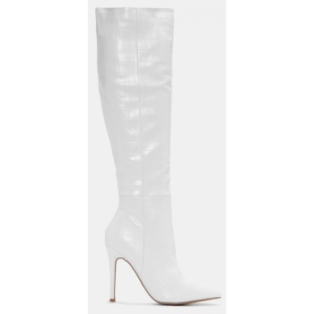 μπότες μυτερές croco over the knee  σε προσφορά