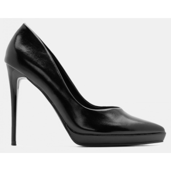 γόβες μυτερές μονόχρωμες - μαύρο σε προσφορά