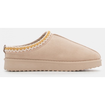 παντόφλες με κέντημα - μπεζ σε προσφορά