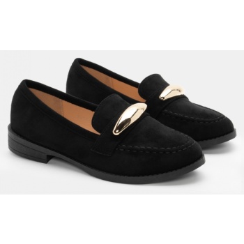 μοκασίνια με διακοσμητικό - μαύρο σε προσφορά