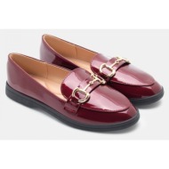  μοκασίνια με διακοσμητική αγκράφα - μπορντό-λουστρίνι