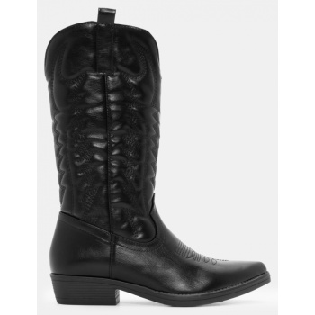 μπότες cowboy με κέντημα - μαύρο σε προσφορά