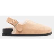  clogs σαμπό με εσωτερική επένδυση γούνας - μπεζ-σκούρο