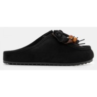  clogs σαμπό με κορδόνια & χάντρες - μαύρο