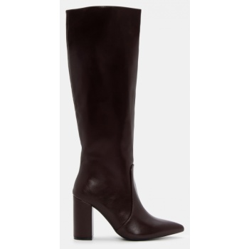 μπότες μυτερές με τακούνι - καφέ σκούρο σε προσφορά