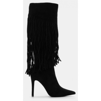 μπότες μυτερές με κρόσσια - μαύρο σε προσφορά