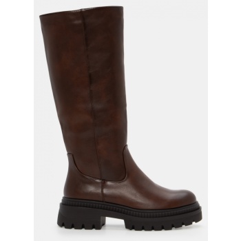 μπότες με τρακτερωτή σόλα - καφέ σκούρο σε προσφορά