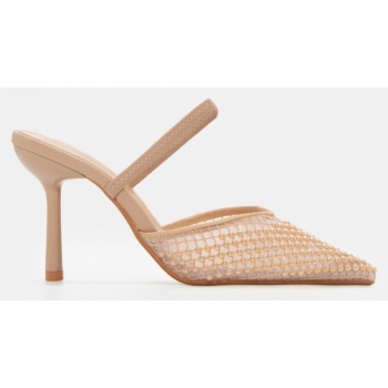 mules μυτερά με δίχτυ - μπεζ-σκούρο σε προσφορά