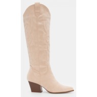  μπότες cowboy με διακοσμητικές φωτιές - μπεζ