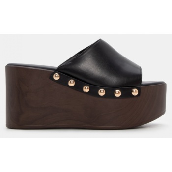 clogs με φαρδιά φάσα & τρουκς - μαύρο σε προσφορά