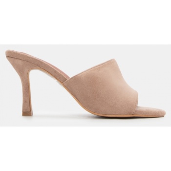 mules με φαρδιά φάσα - μπεζ-σκούρο σε προσφορά