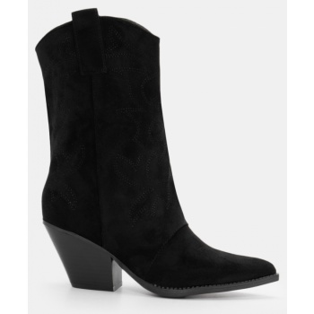 μποτάκια cowboy με κέντημα - μαύρο σε προσφορά