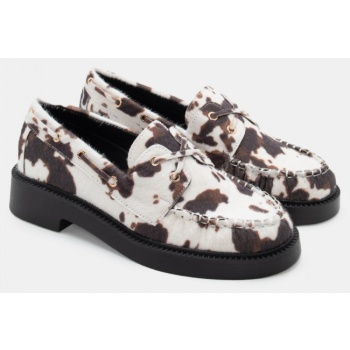 μοκασίνια με κορδόνια - καφέ σε προσφορά