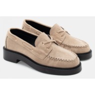  μοκασίνια με κορδόνια - μπεζ-σκούρο