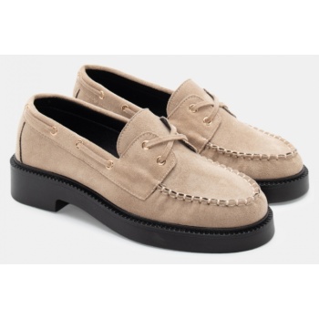 μοκασίνια με κορδόνια - μπεζ-σκούρο σε προσφορά