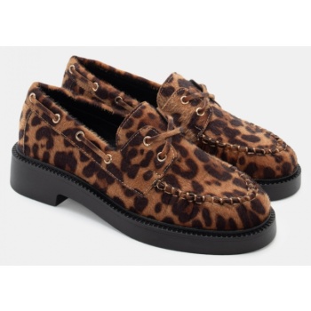 μοκασίνια με κορδόνια - animal print σε προσφορά