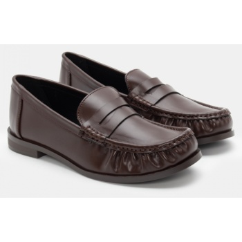 μοκασίνια μονόχρωμα - καφέ σκούρο σε προσφορά