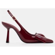  γόβες μυτερές με φιόγκο - μπορντό-λουστρίνι