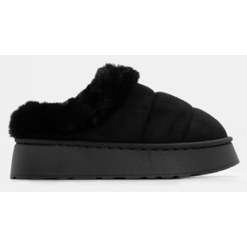 παντόφλες σαμπό δίσολα με γούνα - μαύρο σε προσφορά
