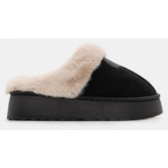  παντόφλες δίσολες με εσωτερική επένδυση γούνας - μαύρο
