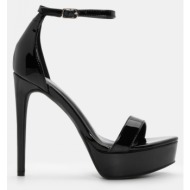  πέδιλα με μπαρέτα & φιάπα - μαύρο-λουστρίνι