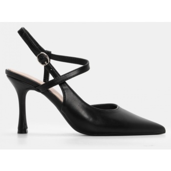 γόβες μυτερές slingback - μαύρο σε προσφορά