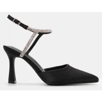 γόβες μυτερές με μπαρέτα απο strass  σε προσφορά