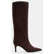  μπότες μυτερές μονόχρωμες - καφέ