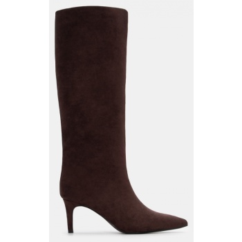 μπότες μυτερές μονόχρωμες - καφέ σε προσφορά