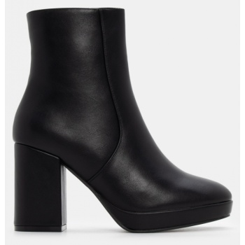 μποτάκια με τακούνι & φιάπα - μαύρο σε προσφορά