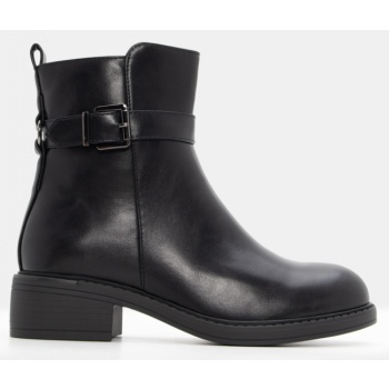 μποτάκια με διακοσμητικό λουράκι - μαύρο σε προσφορά