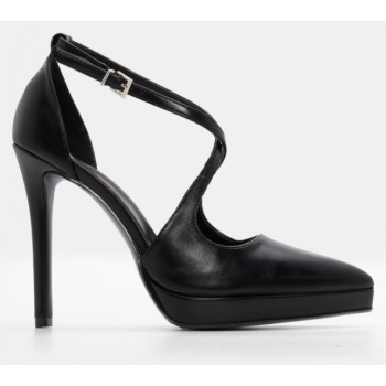 γόβες μυτερές με φιάπα - μαύρο σε προσφορά