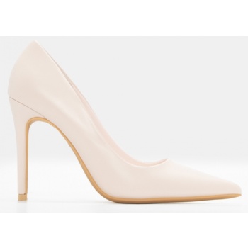 γόβες μυτερές μονόχρωμες - μπεζ σε προσφορά