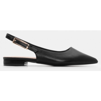 γοβάκια μυτερά slingback με τόκα - μαύρο σε προσφορά