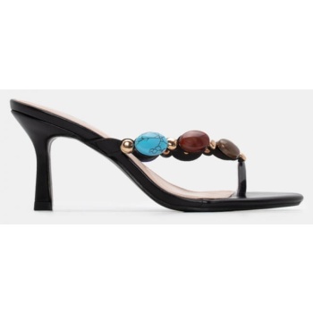 mules με χρωματιστές πέτρες - μαύρο σε προσφορά