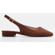  γοβάκια με τόκα - καφέ σκούρο