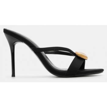 mules με διακοσμητική τόκα - μαύρο σε προσφορά