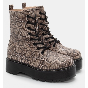 αρβυλάκια με τρακτερωτή σόλα - φίδι-μπέζ σε προσφορά