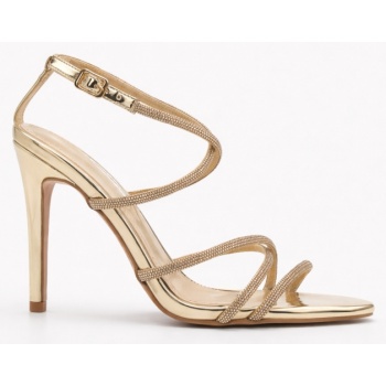 πέδιλα μυτερά με strass - χρυσό σε προσφορά