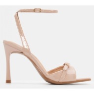  πέδιλα με διακοσμητικό λουράκι & μπαρέτα - nude