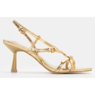  πέδιλα με λουράκια & τόκες - χρυσό