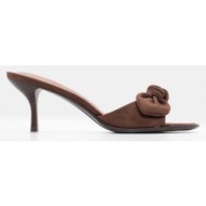  mules με φιόγκο - καφέ σκούρο