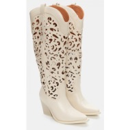  μπότες cowboy με διάτρητο σχέδιο - κρεμ