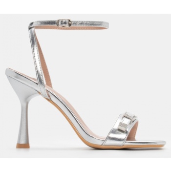 πέδιλα με μπαρέτα & strass - ασημί σε προσφορά